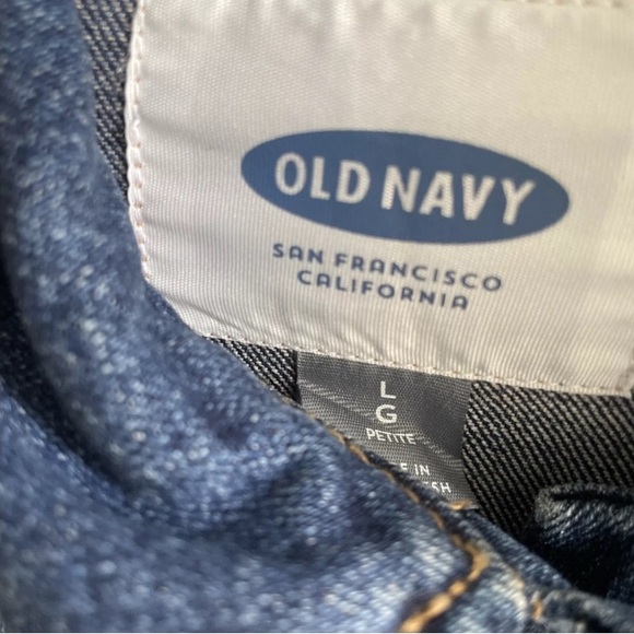 New Hand Painted Denim Blue Jean Jacket Beach Scene Size Large Petite - Picture 8 of 8